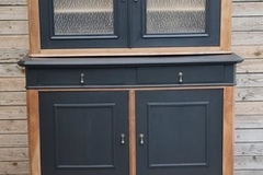 Vente avec paiement en ligne: Buffet Vaisselier Ancien Double Corps Vitré Rénové