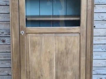 Vente avec paiement en ligne: Vitrine Bonnetière Vintage Restaurée Vert d'eau