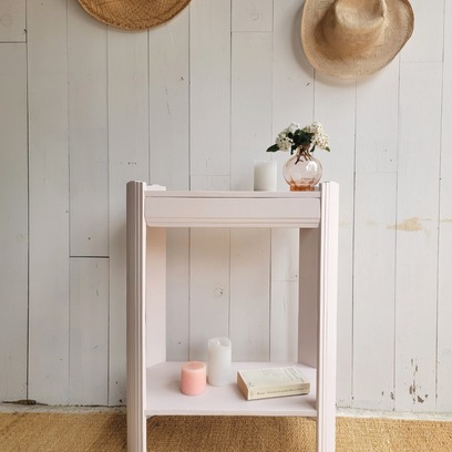 Vente avec paiement en ligne: Console Art Déco restaurée nude tiroir intégré