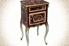 Vente avec paiement en ligne: Meuble baroque français rouge bordeaux doré patiné