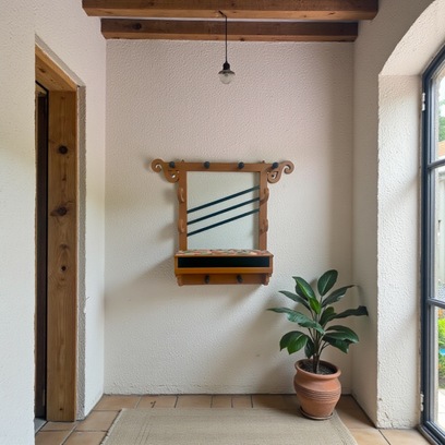 Vente avec paiement en ligne: Porte-manteau mural vintage terracotta vert bouteille bohème