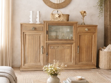 Vente avec paiement en ligne: Buffet Art Déco Bois Naturel Campagne Chic