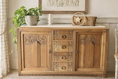 Vente avec paiement en ligne: Buffet enfilade Art Déco bois sculpté restauré