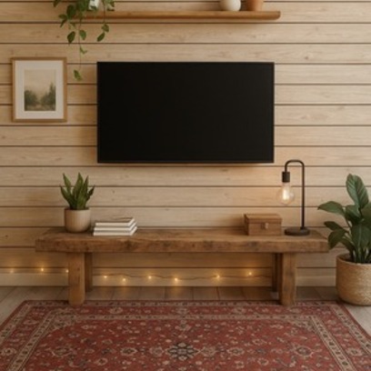 Vente avec paiement en ligne: Meuble TV Banc établi ancien bois massif