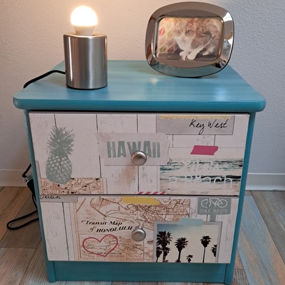 Vente avec paiement en ligne: Chevet bleu turquoise bord de mer