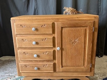 Vente avec paiement en ligne: Buffet Art Déco en bois 4 tiroirs
