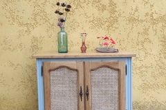 Vente avec paiement en ligne: Buffet cannage gris style Louis XV