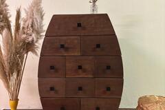 Vente avec paiement en ligne: Commode 12 tiroirs tonneau de vin bois