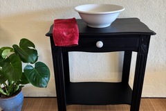 Vente avec paiement en ligne: Meuble Vasque Bois Noir Style Vintage