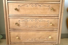 Vente avec paiement en ligne: Commode Art déco 3 tiroirs bois brut