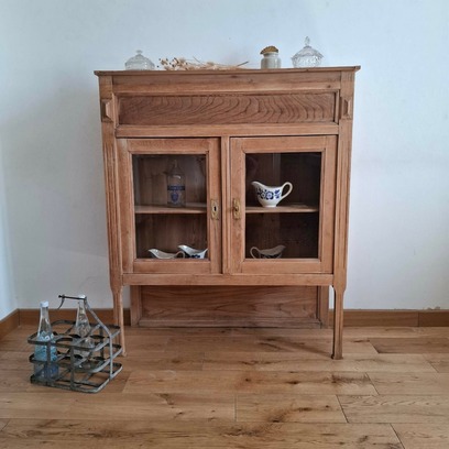 Vente avec paiement en ligne: Buffet Vitrine Campagne Chic Orme Pin Massif