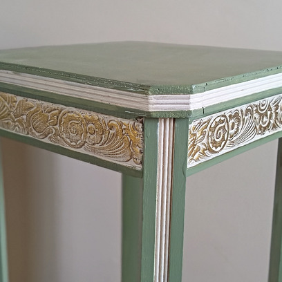 Vente avec paiement en ligne: Guéridon Art Déco 1930 restauré bois polychrome