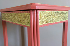 Vente avec paiement en ligne: Guéridon Art Déco 1930 restauré polychrome