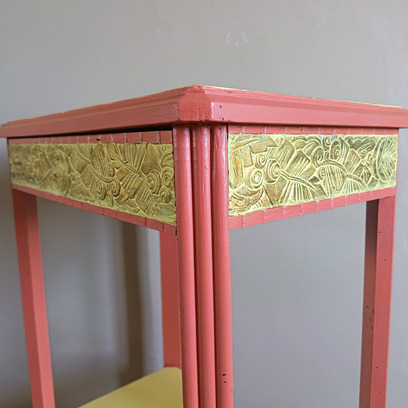 Vente avec paiement en ligne: Guéridon Art Déco 1930 restauré polychrome