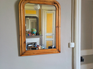 Vente avec paiement en ligne: Miroir ancien Louis Philippe 1850 bois massif