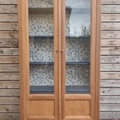 Vente avec paiement en ligne: Vitrine Bibliothèque Bois Massif Bleu Restaurée