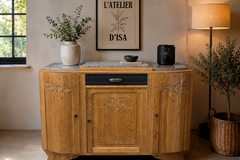 Vente avec paiement en ligne: Buffet Art Déco chêne massif marbre restauré