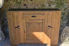 Vente avec paiement en ligne: Buffet vintage rétro bois massif rénové