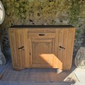 Vente avec paiement en ligne: Buffet vintage rétro bois massif rénové