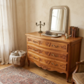 Vente avec paiement en ligne: Commode Arbalète style Louis XV bois massif
