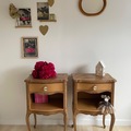 Vente avec paiement en ligne: Paire de tables de chevet bois naturel