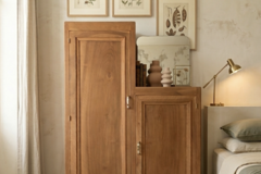 Vente avec paiement en ligne: Armoire penderie Art Déco asymétrique rénovée