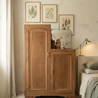 Vente avec paiement en ligne: Armoire penderie Art Déco asymétrique rénovée