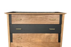 Vente avec paiement en ligne: Commode vintage scandinave bois noir 4 tiroirs