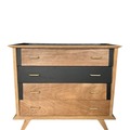 Vente avec paiement en ligne: Commode vintage scandinave bois noir 4 tiroirs
