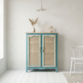 Vente avec paiement en ligne: Petit Buffet Bleu Campagne Toile de Jute