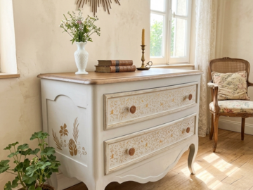 Vente avec paiement en ligne: Commode bohème bois massif chêne, pièce unique
