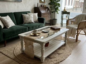 Vente avec paiement en ligne: Table basse rectangulaire bois massif Campagne Chic