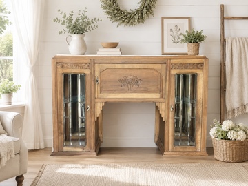 Vente avec paiement en ligne: Buffet Console Art Déco Bois Naturel Patiné