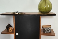 Vente avec paiement en ligne: Meuble bar compact porte pivotante bois noir