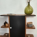 Vente avec paiement en ligne: Meuble bar compact porte pivotante bois noir