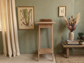 Vente avec paiement en ligne: Sellette Rénovée Plateau en Marbre Vintage