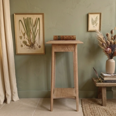 Vente avec paiement en ligne: Sellette Rénovée Plateau en Marbre Vintage