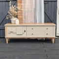 Vente avec paiement en ligne: Buffet Enfilade design Beige Bois Pieds Compas