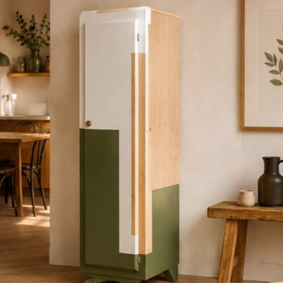 Vente avec paiement en ligne: Armoire Mado vintage années 50 vert olive