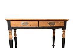 Vente avec paiement en ligne: Bureau vintage en bois massif 2 tiroirs