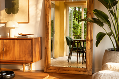 Vente avec paiement en ligne: Miroir ancien 1900 porte d’armoire verni