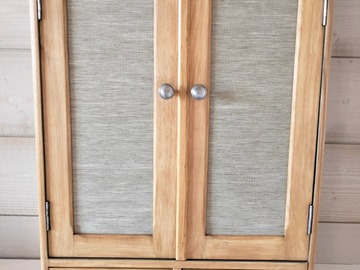 Vente avec paiement en ligne: Armoire de toilette murale vintage bois verni