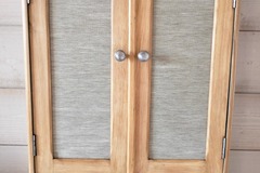Vente avec paiement en ligne: Armoire de toilette murale vintage bois verni