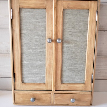 Vente avec paiement en ligne: Armoire de toilette murale vintage bois verni