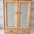 Vente avec paiement en ligne: Armoire de toilette murale vintage bois verni