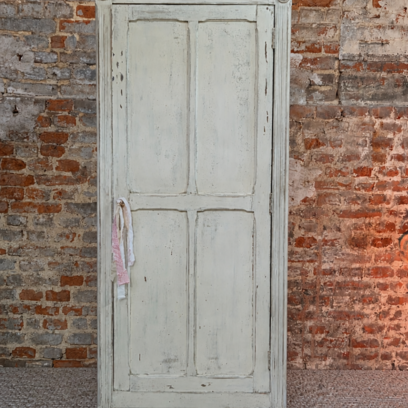 Vente avec paiement en ligne: Armoire parisienne patinée 1 porte blanc beige