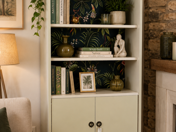 Vente avec paiement en ligne: Bibliothèque Vintage Peinte Vert Amazonie Chic