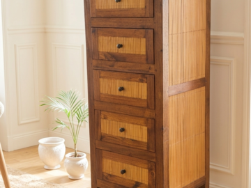 Vente avec paiement en ligne: Semainier Chiffonnier Ancien Rénové - 5 Tiroirs