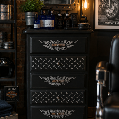 Vente avec paiement en ligne: Chiffonnier Industriel 5 Tiroirs Style Harley Davidson
