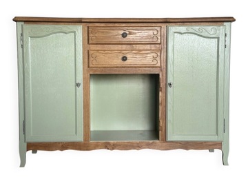 Vente avec paiement en ligne: Buffet vintage bois massif vert sauge 150cm